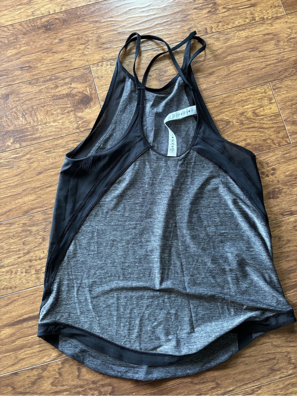 Lululemon Gray Tank with Black Mesh Panels